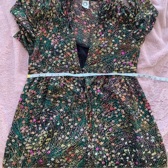 Anthropologie Valencia Akemi + Kin Women's Black Floral Button Front Midi Dress - Picture 10 of 10